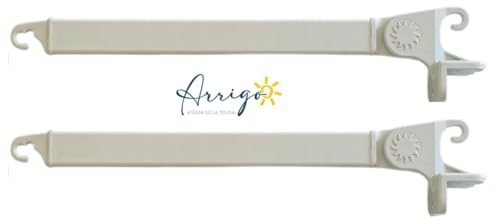 Coppia Bracci per Tende da Sole Universali in Alluminio Verniciato – Compatibili Tempotest Parà – Lunghezza 50 o 70 cm – Attacco Gancio, Colori Vari, Sostituzione Braccetti (Grigio, 50 cm)