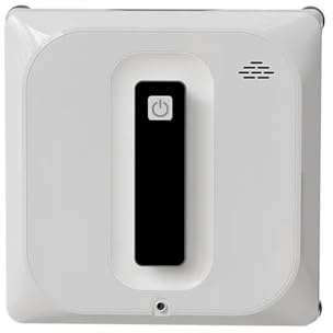 Robot automatico for la pulizia dei vetri con telecomando, rilevamento dei bordi, doppia funzione di spruzzo d'acqua, aspirapolvere intelligente for vetri for la casa più modalità di pulizia(White)