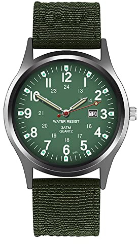 Kvartsur analog herrklocka datum nylon handled herrklocka rörelse arabisk man, a, En storlek