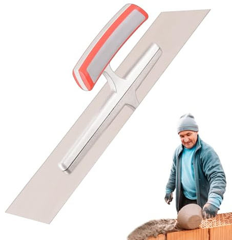 Cazzuola piatta per intonaco – acciaio durevole – alluminio – strumento in lega | Cazzuola leggera ergonomica per la finitura di piastrelle da parete in calcestruzzo, superficie di precisione per