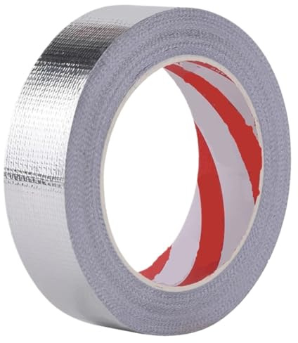 PpeiliL 1 Stück 20 m Aluminiumfolienband – Mehrzweck-Metallklebeband in Silber for HLK, Isolierung und Abdichtungslösungen(0.15mmx30mm)