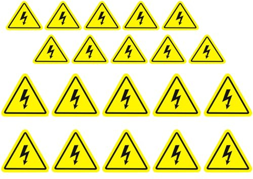 20 stycken varningsklistermärken ström blixt klistermärken set 5 cm 10 cm högspänning varning självhäftande för säkringsbox märkning omkopplarlåda elektriska varningsskyltar säkerhetsmärkning