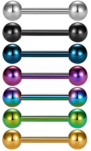 vcmart Zungenpiercing aus Chirurgenstahl Barbell Stablänge 12mm