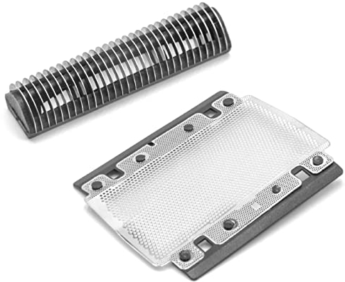 vhbw Lot de 1x bloc-couteaux, 1x grille de rasoir compatible avec Braun 3770, 3773, 3774, 3775, 5447, 5449, 5628, 5629, 5632, 5634, 5635 rasoir, noir/argent