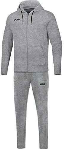 Jako Kinder Jogginganzug Base mit Kapuze, hellgrau meliert, 164, M9665