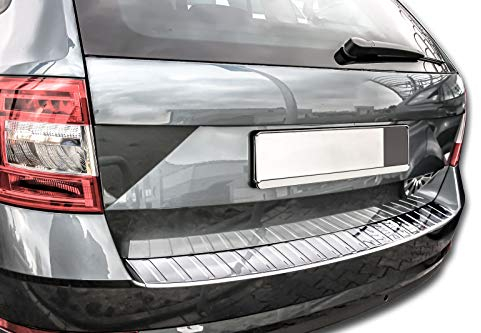Protection de seuil de chargement en acier inoxydable chromé compatible avec Skoda Octavia 3 Break Facelift 2017-2020 | Qualité supérieure RECAMBO