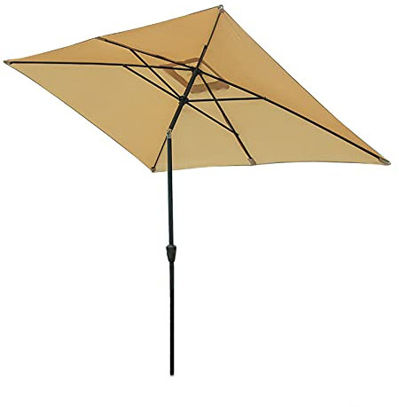 QLLL Parasol Rectangulaire avec Inclinable et Manivelle, Parasol de Table de Patio Extérieur 200x300cm, Tissu Polyester Imperméable de Protection Solaire, pour Jardin, Balcon, Piscine