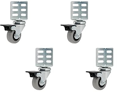 Shepherd Hardware 8126E - Rotelle ad angolo girevoli, colore: Grigio