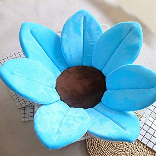 AOOPOO vasca da bagno neonato vasca da bagno pieghevole fioritura fiore vasca da bagno per bambino fioritura lavandino bagno per bambino gioco vasca da bagno cuscino girasole, 80cm (La luce blu)