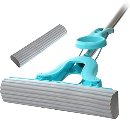 BBZY Fregona de Esponja con Mango retráctil Rodillo de Esponja Mop Ancho 27 cm(10. 6 Pulgadas) Adecuado for Todo Tipo de Pisos