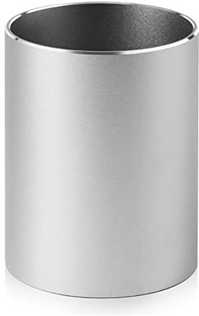 Boershun Stifthalter für Schreibtisch, Metall, Stiftehalter, Make-up-Pinselhalter, Schreibtisch-Stift-Organizer und Bleistiftbecher für Büro-Schreibtischzubehör, Silber, 8,9 x 10,2 cm