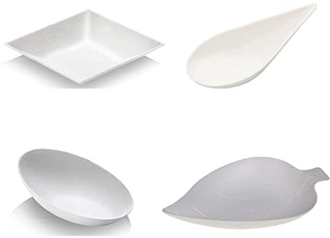 MAQA 100 pz Ciotoline aperitivo usa e getta monoporzioni finger food vassoio aperitivo in polpa di cellulosa QUADRATO