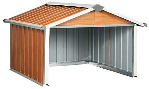 Garden Robot Lawnmower Shed 92x97x63 cm Galvanised Steel Brown
