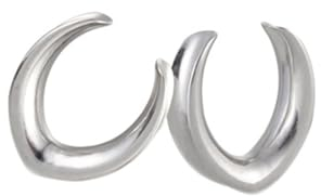 AMDXD 2er Tunnel Earrings, U Form Tunnel Dehnstab Set 14mm, Edelstahl Ohrringe Silber
