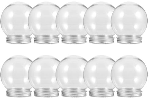 Alipis Globo De Nieve De 10 Piezas Globo De Agua De Navidad De Plástico De 4 Pulgadas con Tapas De Rosca Bolas De Exhibición Rellenables Globo De Nieve De Recuerdo para Manualidades