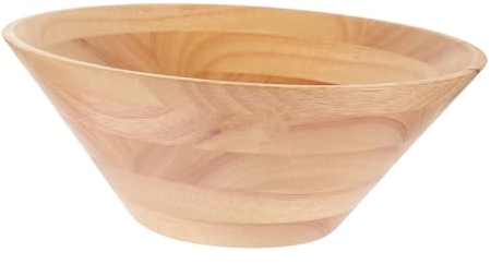 ABOOFAN Élégant Saladier en Bois Bol de Service en Bois pour Fruits Jaune 23 Cm Multi-usages pour Collations Salades Nouilles