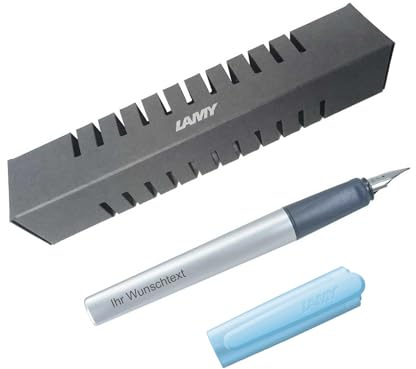 Lamy Füllfederhalter nexx Modell 078, Farbe azure (blau), inkl. Laser-Gravur (Feder LH)