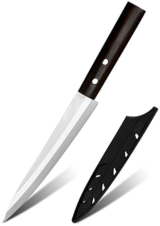FBITE Couteau à trancher Chef japonais 8 ''pouces gauche droite utilisation Sashimi saumon poisson couteau couverture gaine boîte-cadeau