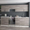 roe furniture Küchenzeile ohne Elektrogeräte - Modern Einbauküche 240 cm - Küche Komplett Leco - Küchenblock - Geräumige Singleküche - Küchenmöbel Komplett Dunkel Sonoma & Weiße Arbeitsplatte