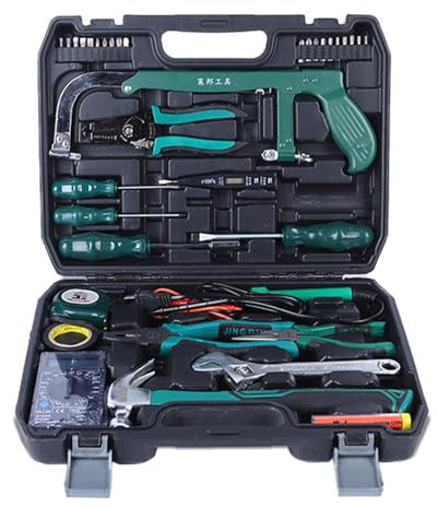 Juego de herramientas para el hogar, juego de herramientas básicas para el hogar, juego de herramientas de mano profesional con taladro, juego completo de caja de herramientas portátil, juego de