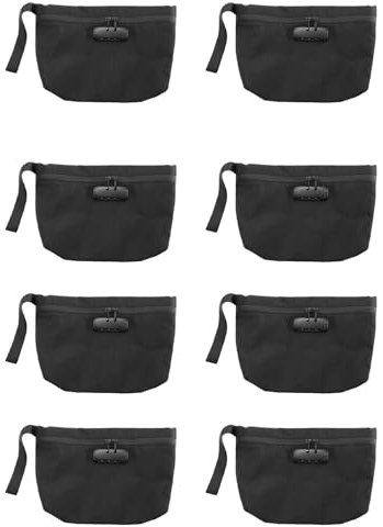 Jasaly 8 x Geldbeutel mit Schloss, 28 x 19 cm, Geldtasche für Reisen, geruchsdichte Tasche mit Reißverschluss für Bankeinlagen