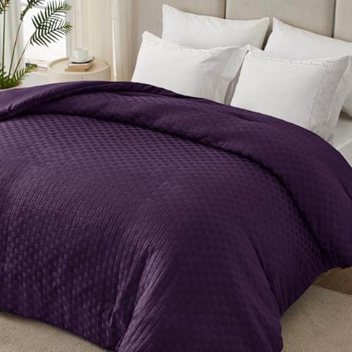 Whale Flotilla Couette 300GSM en Microfibre, 220 x 240 cm, Couette Chaude et Douce pour Lit 2 Personnes, Respirante, Confortable pour 4 Saisons, Violet