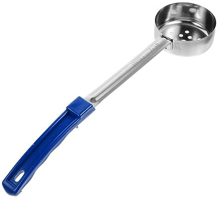Garneck Stainless Steel Pizza Sauce Spoon Portion Control Ladle for Kitchen Ergonomic Handle Slotted Serving Spoon