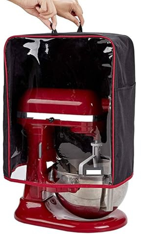 Stand Mixer Cover, Water Proof Oxford Kitchen Mixer Dust Cover Small Appliances Cover with Transparent PVC Front and Side Pockets (35 * 24 * 45cm)
