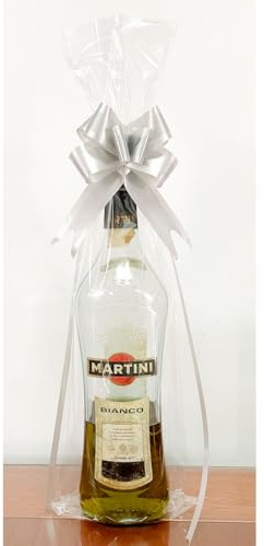 ZipSeven Cellophane Bags for Wine Bottles, 6 x 18 Inches, Clear Gift Bags With Ribbon Bows, Cello Bags Clear Plastic Gift Bottle Wrap, Pack of 5, 6 * 20