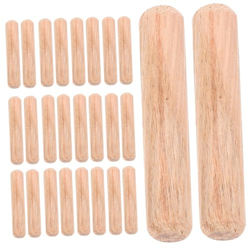 Gatuida 200pcs Dowels for Crafts Wooden Dowels and Nails Oak Wood Pegs for Diy Projects and Home Decor