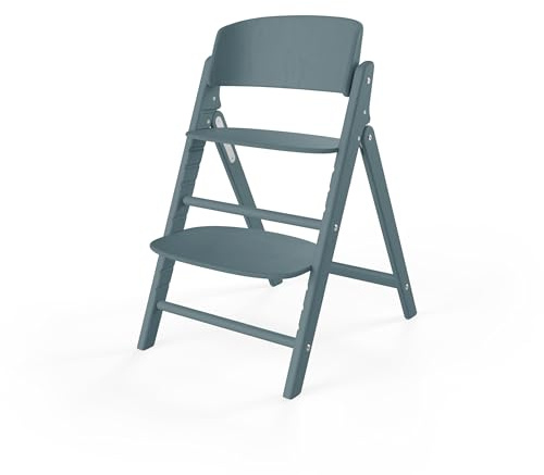 CYBEX Guld CLICK & FOLD barnstol, Växer med barnet, 3-99 år, Kan användas från födseln genom separata tillbehör, Bokträ, Stenblå