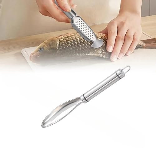 Fischschuppen entferner,Fischschuppen aus Edelstahl Entfernen,Profi Fisch Scaler Scraper 4-in-1 Küchenutensilien Fischentschupper für den Haushalt Fischentschupper Entgräten Fischmaul