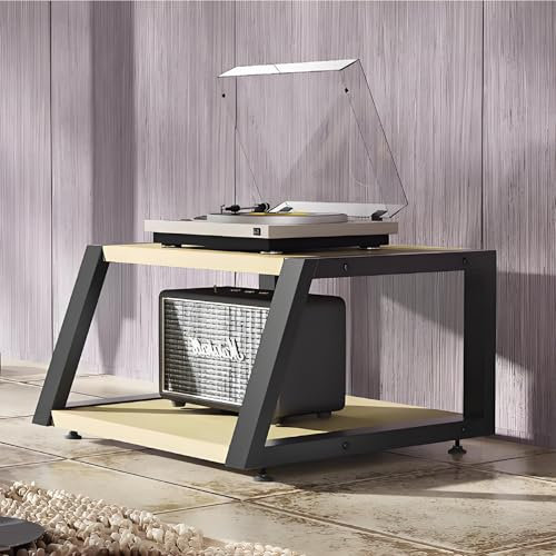 YQMHEZ 2/3/4-stufiges HiFi Rack, offener Audio Rack HiFi Regal, CD-Medienständer, Phonoschrank-Stereoschrank, bodenstehendes Aufbewahrungsregal for Zuhause/Büro/Theater(White Maple,23.6x20.4x13)