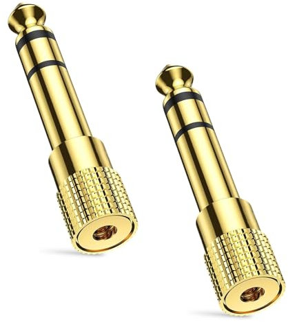 2pcs Headphone Jack Adapter,3.5mm to 6.35mm Audio Jac HeadphoneAdapter,HeadphoneJack Adapter,Aux Jack Converter,Headphone Audio JackPlug Adaptor Converter forDigital Piano,Electric Keyboard,Speaker