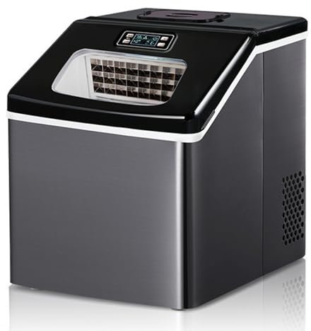 Machine à glaçons commerciale/domestique, production de glace rapide en 12 minutes, 24 bacs à glaçons/acier inoxydable anti-traces de doigts/nettoyage automatique