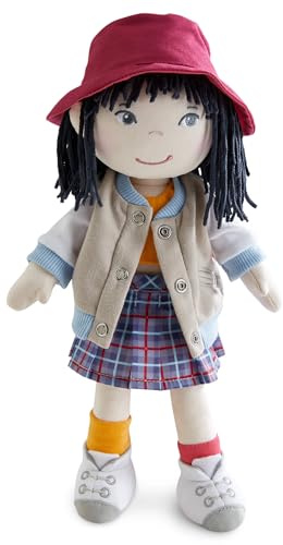 HABA Puppe Yuki – Coole 30cm Stoffpuppe für Kleinkinder – Kinderleicht an- und ausziehbar, pflegeleicht & waschbar – Ab 18 Monaten – 2011829001