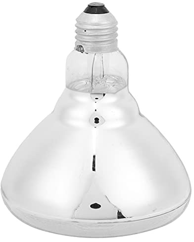 UPALDHOU Tier-Heizbirnen-Therapie-Spot-Wärmelampen aus Aluminium, 250 W, Zucht-Heizgerät für Haustiere (AR38 weißes Glas mit Lochfraß)