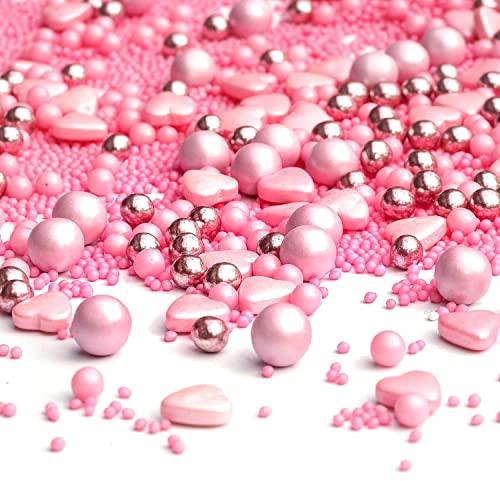 Streusel Baroness rosa 180g von STREUSEL GLÜCK Sprinkles Zuckerstreusel Valentinstag perfekt als Tortendeko und Plätzchen Deko für Kindergeburtstag Geburtstag Hochzeit Kuchen Cupcakes Muffins