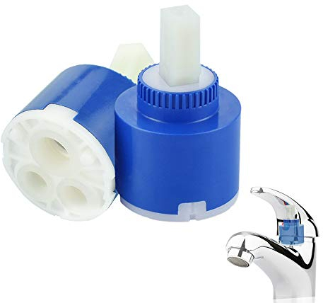 KLYNGTSK 2 Stück 40 mm Wasserhahn Ventil Wasserhahn Kartusche Keramik Cartridge Mischbatterie Ventil Wasserhahn Ersatz Kartusche für Küche Badezimmer