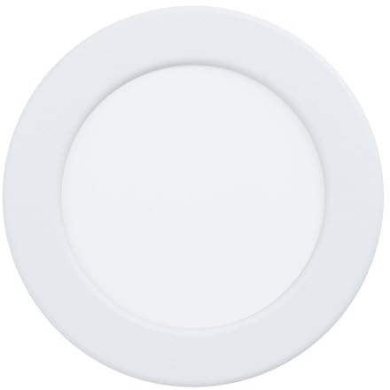 EGLO LED Einbaustrahler Fueva 5, Ø 11,7 cm, Spot dimmbar aus Stahl und einer Kunststoff Leuchtfläche, Einbauleuchte in Weiß, Einbauspot flach, geringe Einbautiefe 26 mm, warmweiß