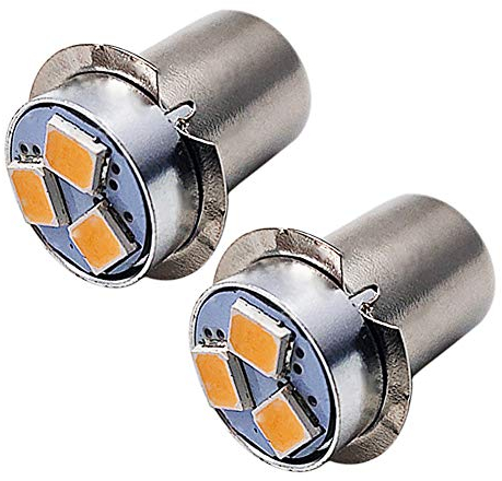 Ruiandsion 2pcs P13.5S LED Lampe 12V Warmweiß 2835 3SMD Chips LED Lampe Upgrade für Taschenlampen Taschenlampen, unpolar