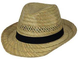 Black Jungle Varadero Strohhut Natur Sommerhut Strohhüte Havanna Hut Unisex Bogart Fedorahut (55)