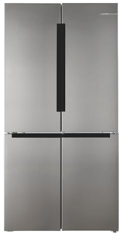 Bosch Home & Kitchen Appliances KFN96VPEAG French Door Fridge Freezer with NoFrost, XXL Capacity, SuperCooling Function, 183 x 91cm, Silver, Serie 4, Freestanding