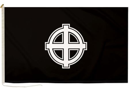 DuraFlag, bandiera con croce celtica (Nero) Piccola cortesia 50x30 cm, con corda e bottone, qualità premium