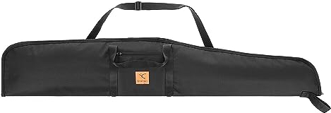 Granori Abschließbare Waffentasche gepolstert für Luftgewehr bis 135 cm | Gewehrfutteral Jagd Waffen Gewehrtasche Futteral mit Außentasche und Tragegurt (Schwarz)