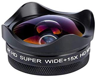 Objectif grand angle pour smartphone, objectif d'appareil photo 4K, objectif grand angle 0,45x, objectif de téléphone avec clip universel, compatible avec les smartphones