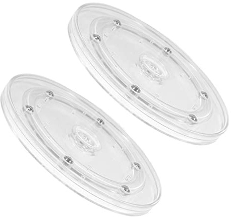 KICHOUSE 2pezzi Piatto Girevole Trasparente Con Rotazione Supporto Per Cucina e Contenitori Facile Da Installare e Silenzioso Per Organizzazione Di Spezie e Decorazioni