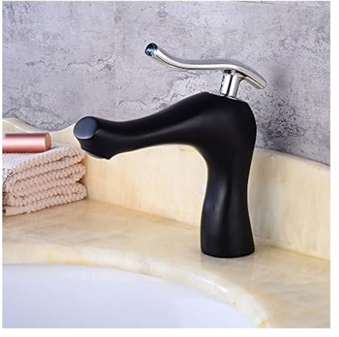 Badezimmer-Waschtischarmaturen, Wasserhahn, Waschbecken-Wasserhahn, schwarz lackiert, Badezimmer-Wasserhahn, Unterbauwaschbecken, heißer und kalter Badezimmer-Wasserhahn,für die Küche