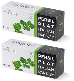 Pack de 2 Lingots Persil plat BIO - Compatible Potager d'Intérieur Véritable® et Exky® - Recharge prête à l'emploi - Substrat avec Graines Intégrées…