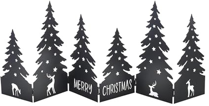 Kobolo Weihnachtsdeko Dekoration Merry aus Metall Landschaft aus Schwarz